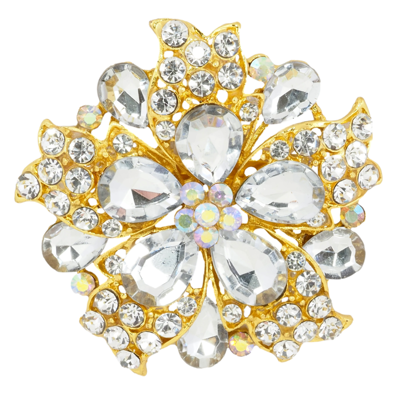 Брошь Цветок с страз фото №1 Брошь Цветок с страз фото №1