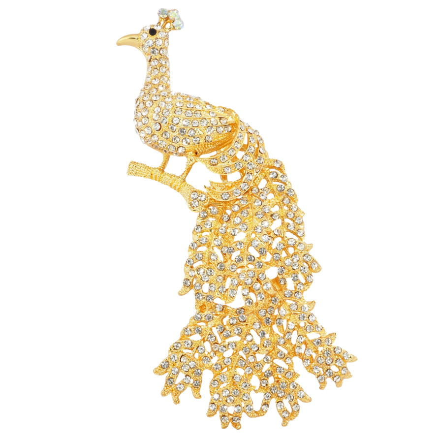 Брошь Большой павлин со стразами фото №1 Брошь Большой павлин со стразами фото №1