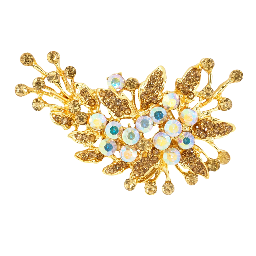 Брошка Композиція з золотистими стразами фото №1 Брошка Композиція з золотистими стразами фото №1