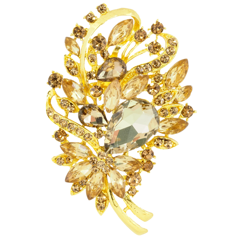Брошь Композиция с золотистыми стразами фото №5 Брошь Композиция с золотистыми стразами фото №5