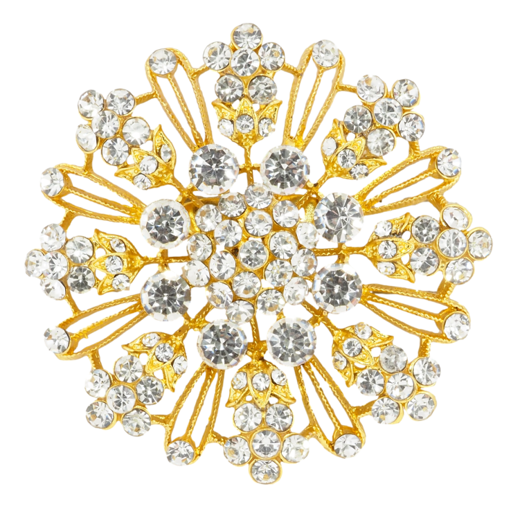 Брошка Сніжинка зі стразами фото №3 Брошка Сніжинка зі стразами фото №3