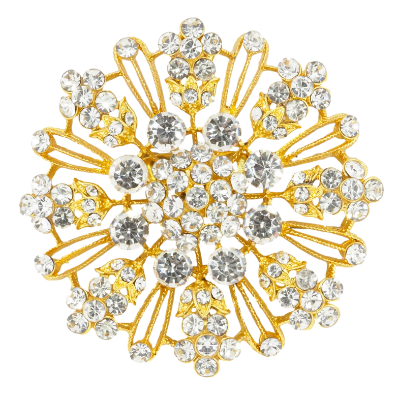 Брошь Снежинка со стразами фото №1