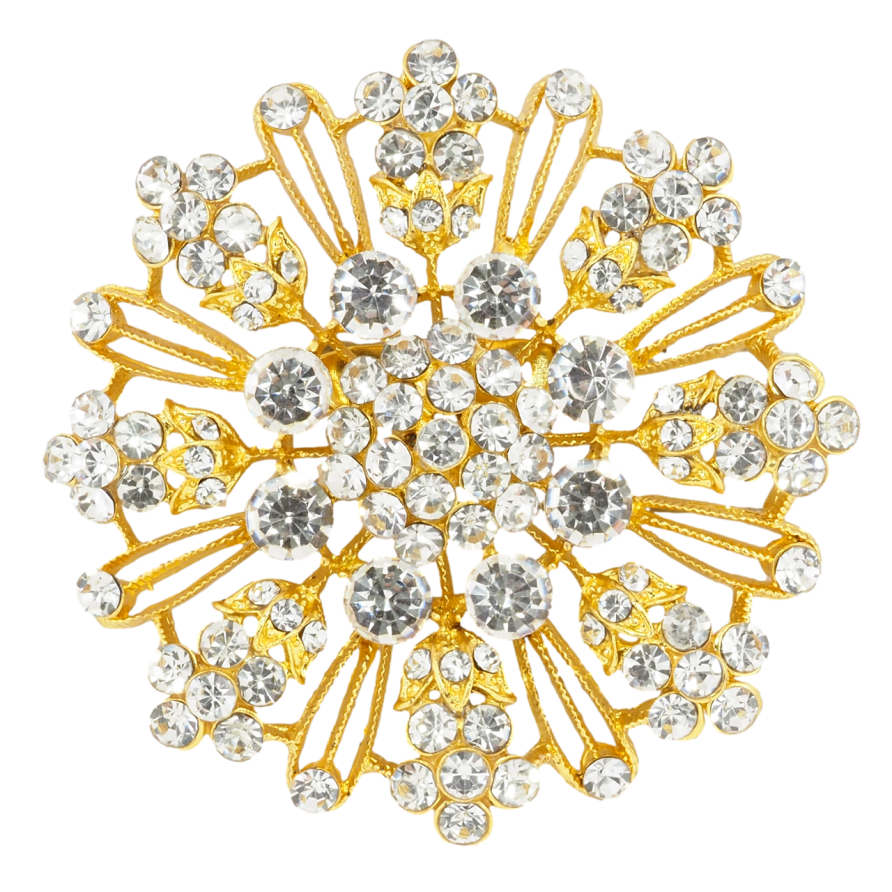 Брошка Сніжинка зі стразами фото №1 Брошка Сніжинка зі стразами фото №1