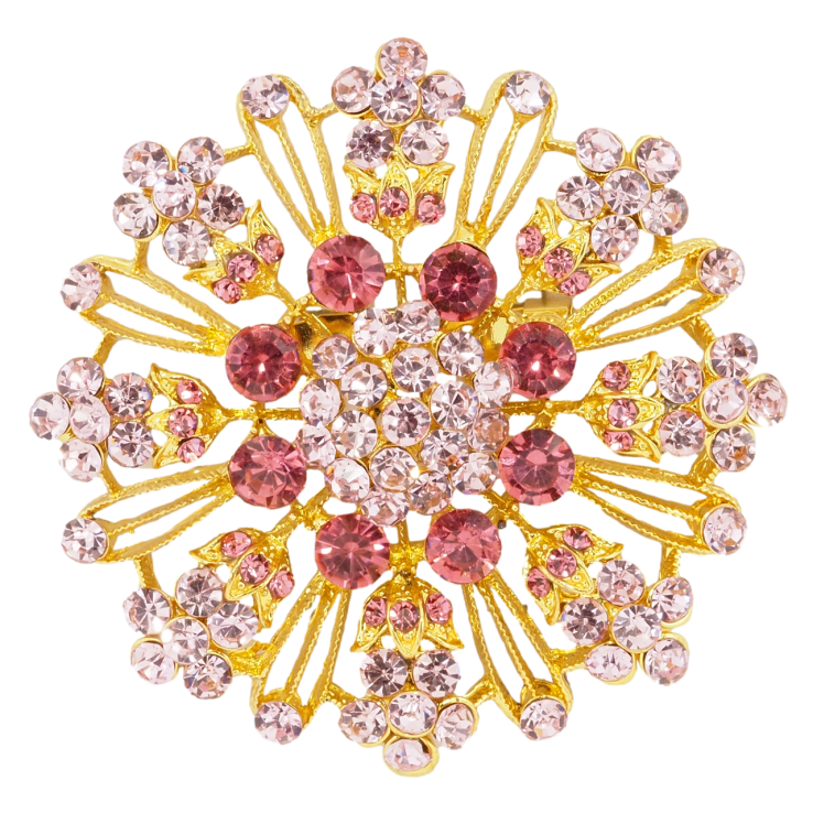 Брошка Сніжинка з рожевими стразами фото №7 Брошка Сніжинка з рожевими стразами фото №7