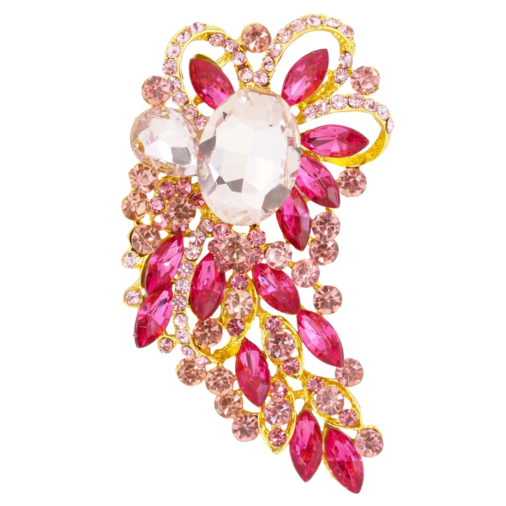 Брошка Композиція з рожевими стразами фото №19 Брошка Композиція з рожевими стразами фото №19