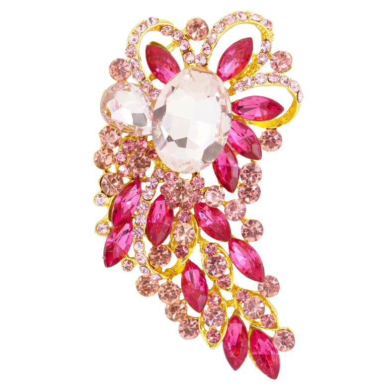 Брошка Композиція з рожевими стразами фото №1 Брошка Композиція з рожевими стразами фото №1