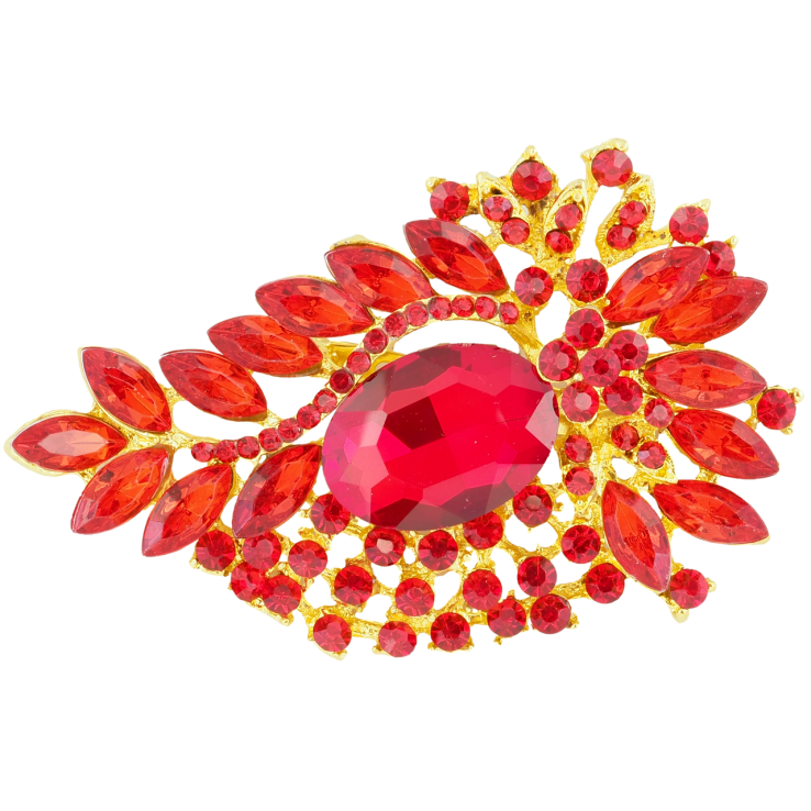 Брошка Композиція з червоними стразами фото №15 Брошка Композиція з червоними стразами фото №15