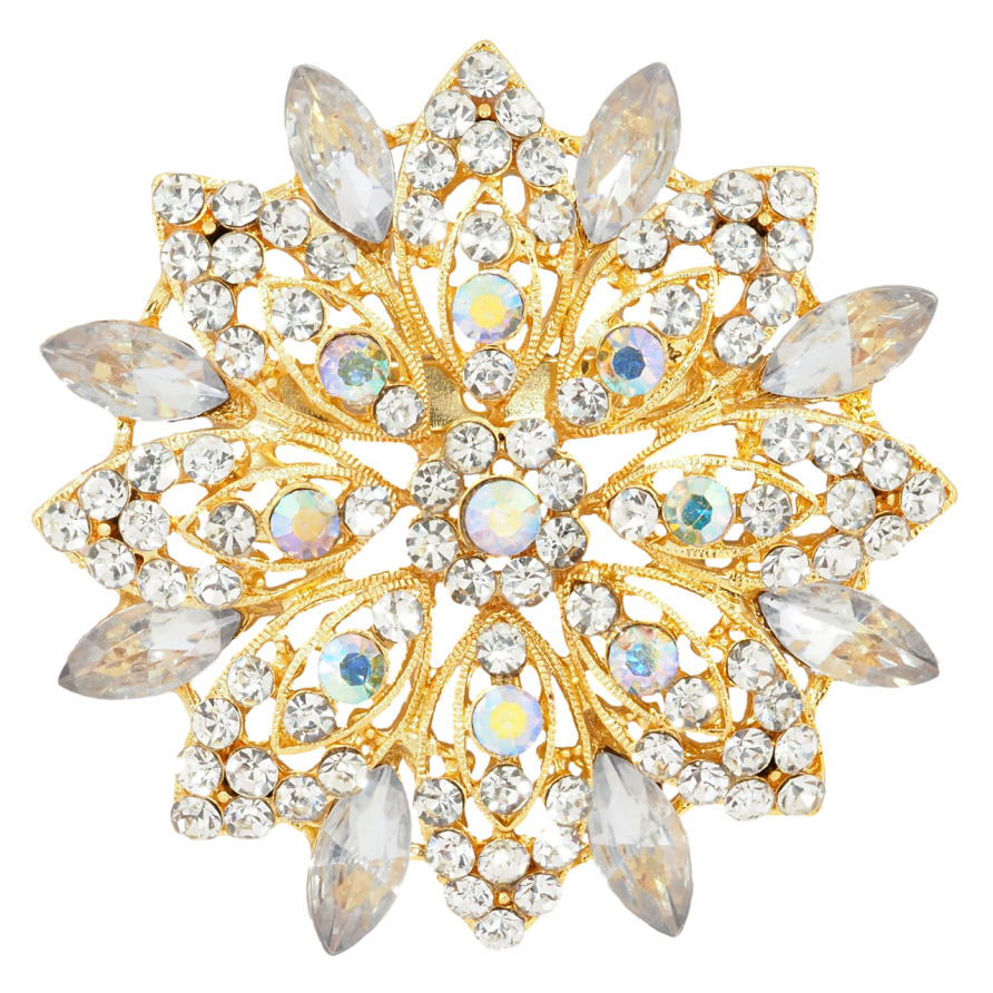 Брошка Квітка зі стразами фото №1 Брошка Квітка зі стразами фото №1