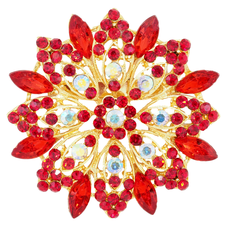 Брошка Квітка з червоними стразами фото №17 Брошка Квітка з червоними стразами фото №17