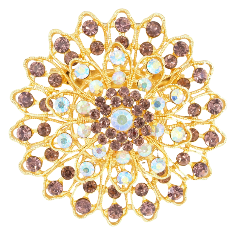 Брошка Квітка з бордовими стразами ІРЖАВА ГОЛКА! фото №1 Брошка Квітка з бордовими стразами ІРЖАВА ГОЛКА! фото №1