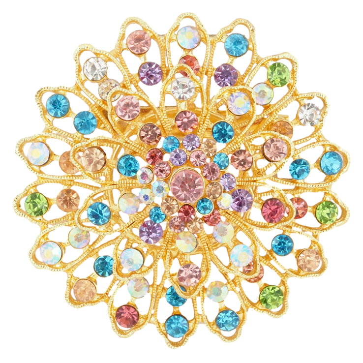 Брошь Цветок с разноцветными стразами РЖАВАЯ ИГЛА! фото №2 Брошь Цветок с разноцветными стразами РЖАВАЯ ИГЛА! фото №2