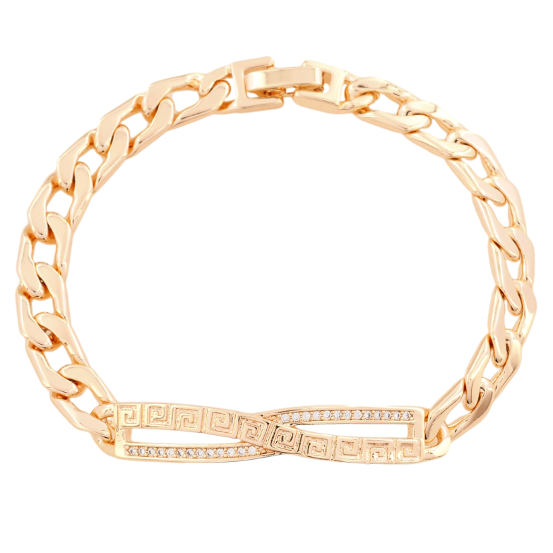 Браслет Xuping M&L Цвет 18К Цепочка с декоративной вставкой длина 18.5см х 7мм фото №1