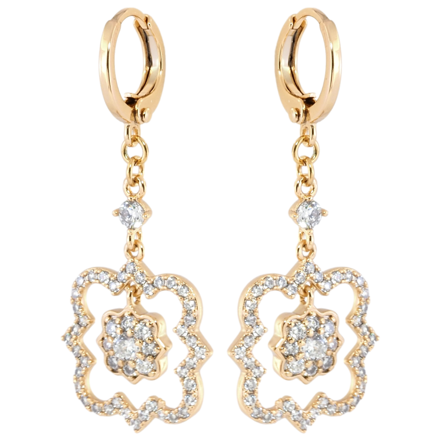 Сережки Xuping Позолота 18K підвіски на колечках Декоративні підвіски з цирконієм фото №1