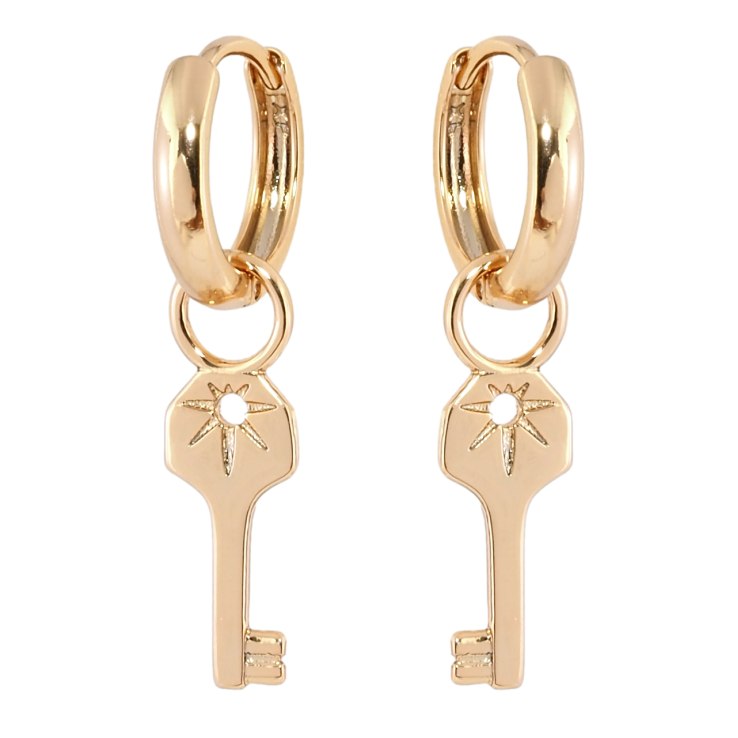 Серьги Xuping Позолота 18K подвески на колечках Ключики 2 в 1 фото №22