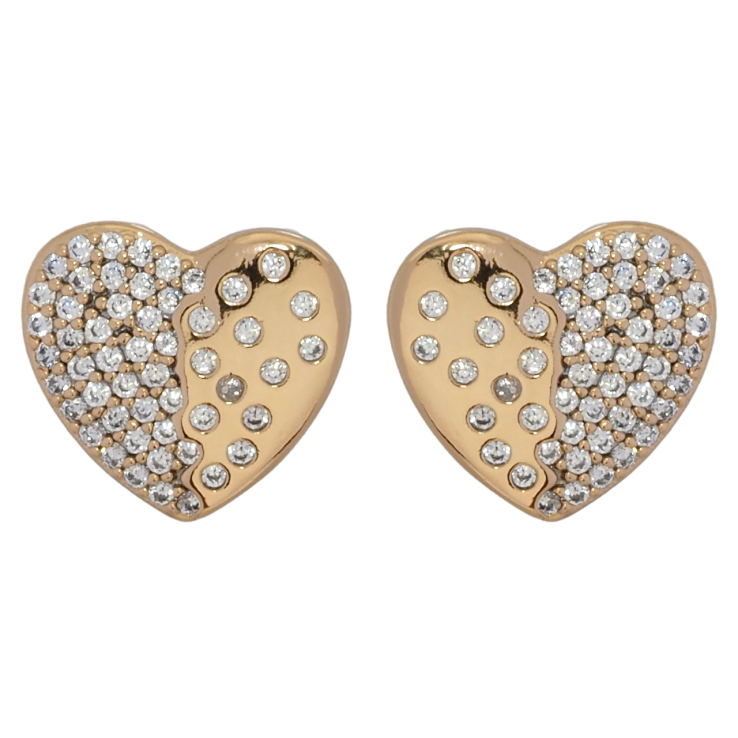 Сережки Xuping Позолота 18K пусети Сердечка з цирконієм фото №23