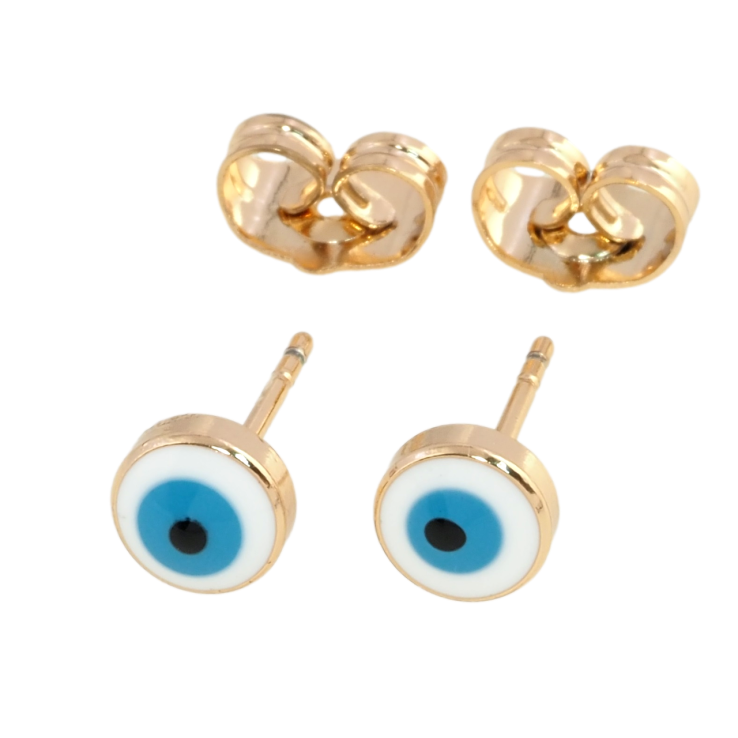 Сережки Xuping Позолота 18K пусети Оберіг блакитний Око Фатіми ø 6мм фото №24