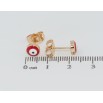 Сережки Xuping Позолота 18K пусети Оберіг червоний Око Фатіми ø 6мм фото №2