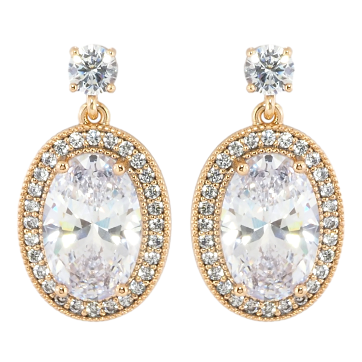 Сережки Xuping Позолота 18K пусети Підвіски фіаніти в обрамленні цирконію фото №13