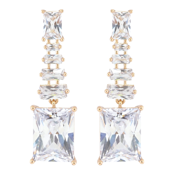 Сережки Xuping Позолота 18K пусети Кришталевий блиск фото №2