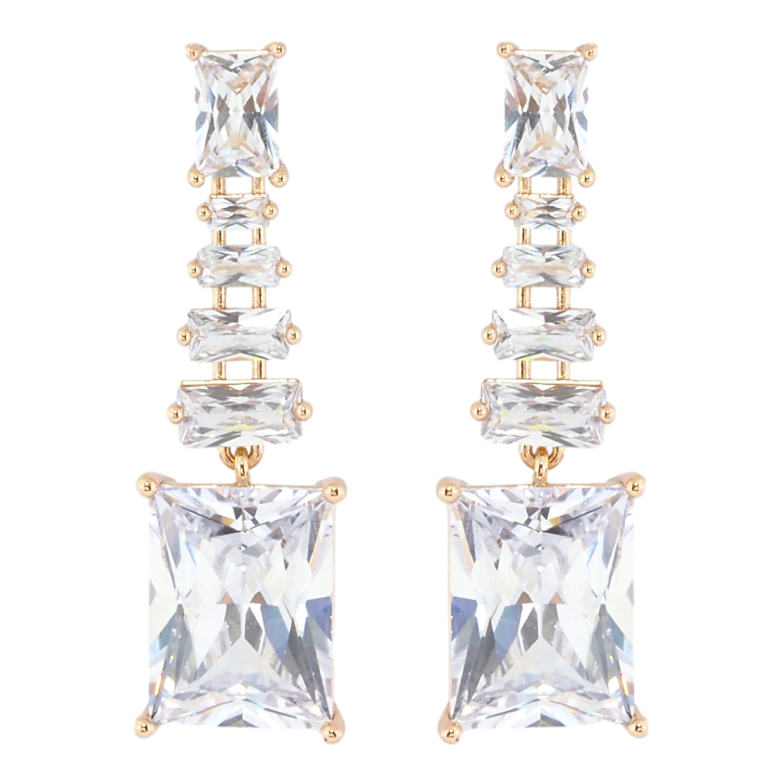 Сережки Xuping Позолота 18K пусети Кришталевий блиск фото №1 Сережки Xuping Позолота 18K пусети Кришталевий блиск фото №1