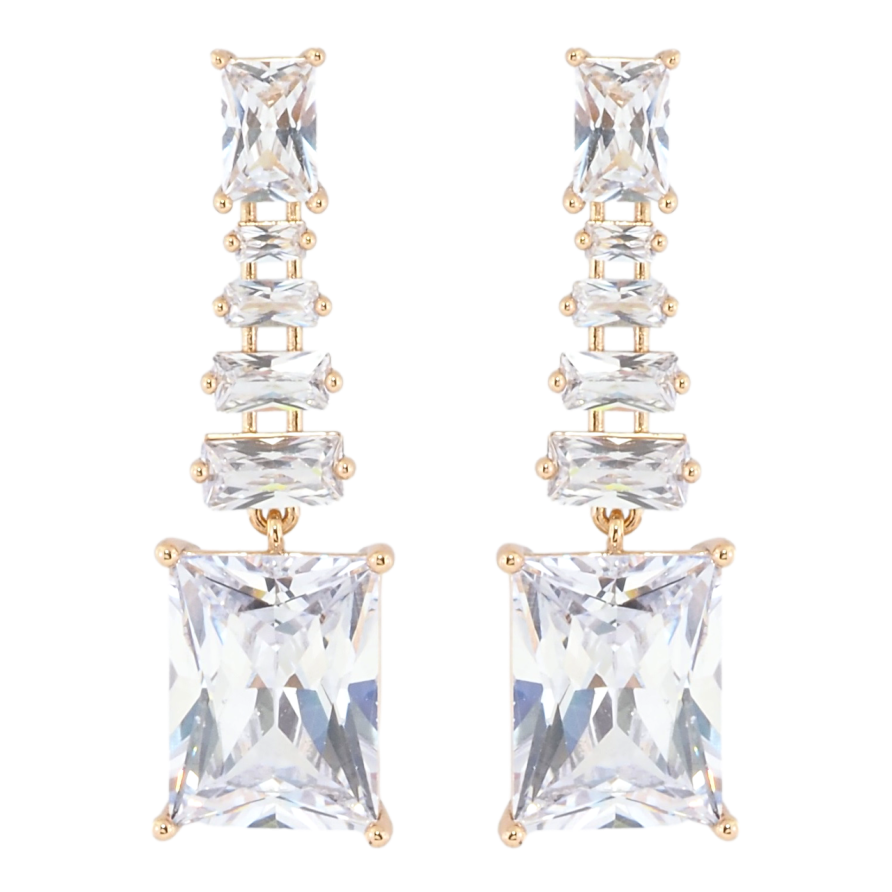 Сережки Xuping Позолота 18K пусети Кришталевий блиск фото №1