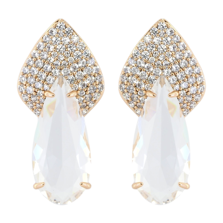 Сережки Xuping Позолота 18K пусети Візерунок з інкрустацією цирконієм і фіанітом фото №1