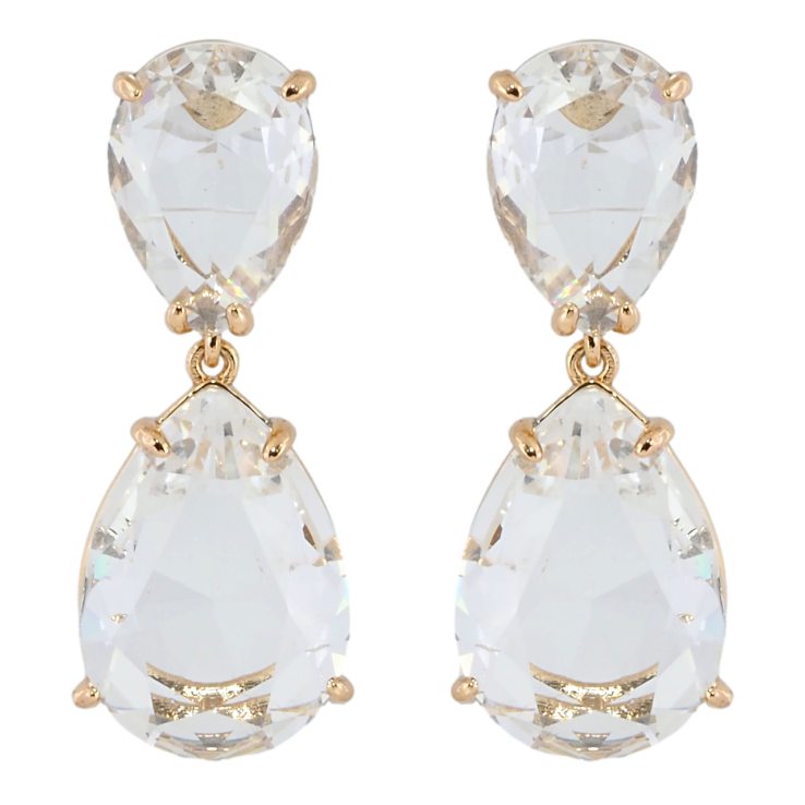 Сережки Xuping Позолота 18K пусети Два фіаніти фото №13