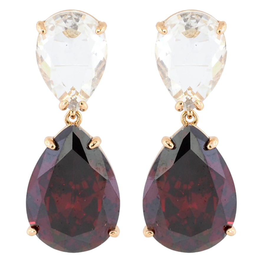 Сережки Xuping Позолота 18K пусети Два фіаніти фото №1