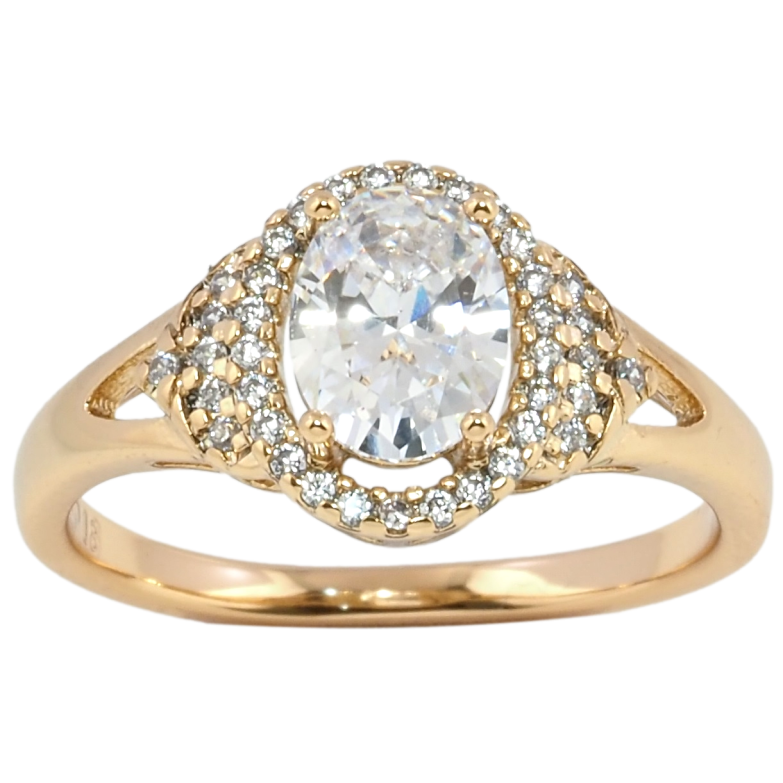 Кольцо Xuping Позолота 18K Фианит в обрамлении циркония фото №1