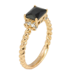 Каблучка Xuping Позолота 18K Чорний фіаніт з цирконієм фото №2 Каблучка Xuping Позолота 18K Чорний фіаніт з цирконієм фото №2