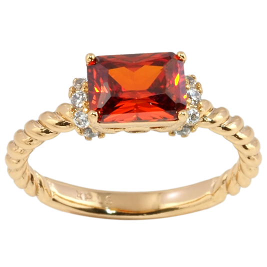 Кольцо Xuping Позолота 18K Красный фианит с цирконием фото №1 Кольцо Xuping Позолота 18K Красный фианит с цирконием фото №1