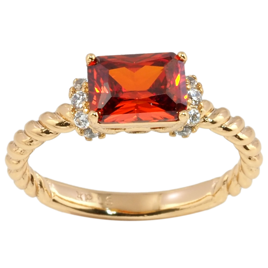 Каблучка Xuping Позолота 18K Червоний фіаніт з цирконієм фото №1