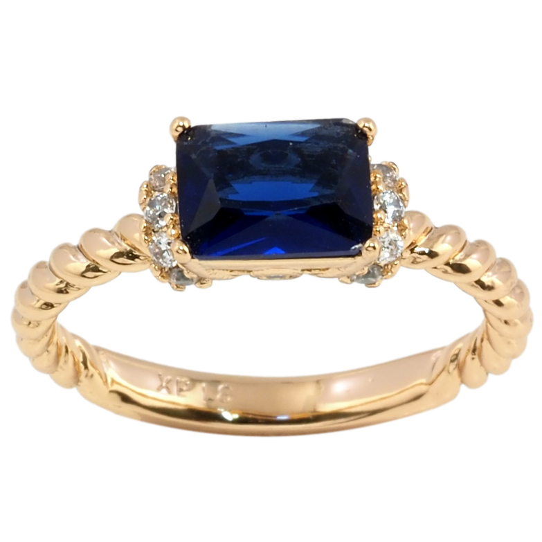 Каблучка Xuping Позолота 18K Синій фіаніт з цирконієм фото №1 Каблучка Xuping Позолота 18K Синій фіаніт з цирконієм фото №1