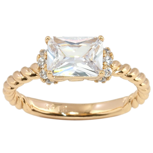Кольцо Xuping Позолота 18K Фианит с цирконием фото №1