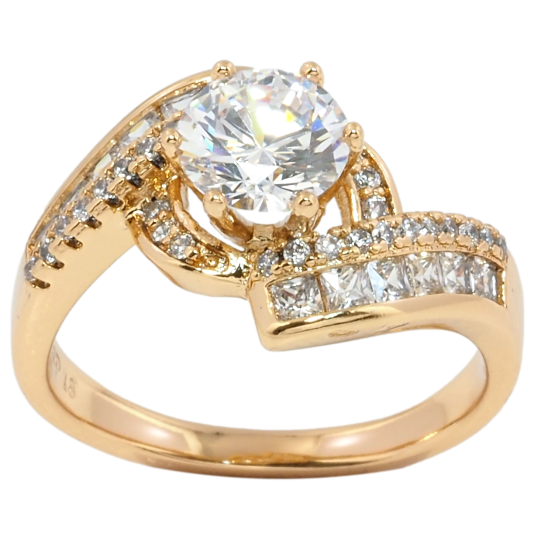 Кольцо Xuping Позолота 18K Фианит с инкрустацией цирконием фото №1