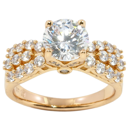 Кольцо Xuping Позолота 18K Фианит с инкрустацией цирконием фото №1 Кольцо Xuping Позолота 18K Фианит с инкрустацией цирконием фото №1