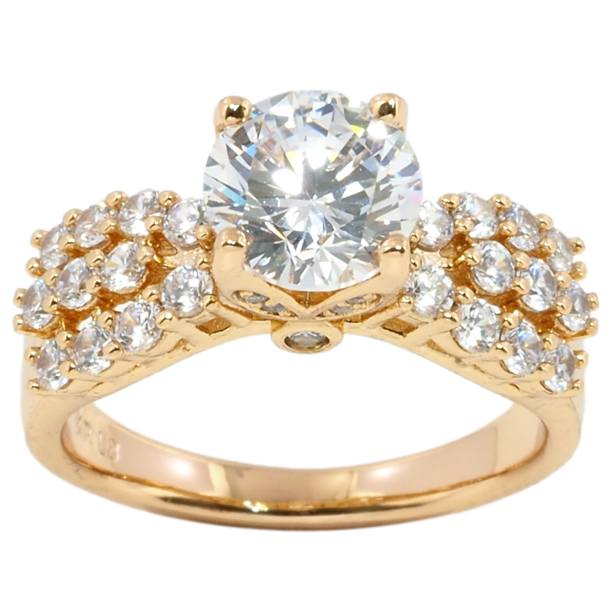 Каблучка Xuping Позолота 18K Фіаніт з інкрустацією цирконієм фото №1