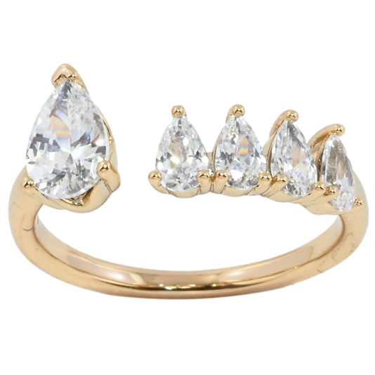 Кольцо Xuping Позолота 18K Кристальные капельки фото №1