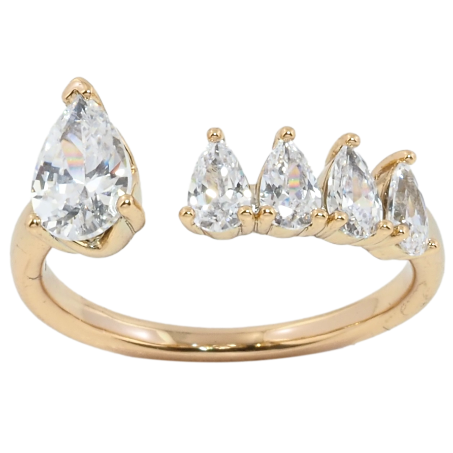 Кольцо Xuping Позолота 18K Кристальные капельки фото №1 Кольцо Xuping Позолота 18K Кристальные капельки фото №1