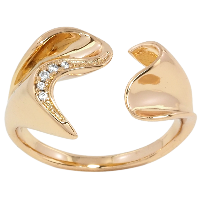 Кольцо Xuping Позолота 18K Декоративный узор с цирконием фото №1