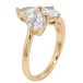 Кольцо Xuping Позолота 18K Три фианита фото №2 Кольцо Xuping Позолота 18K Три фианита фото №2