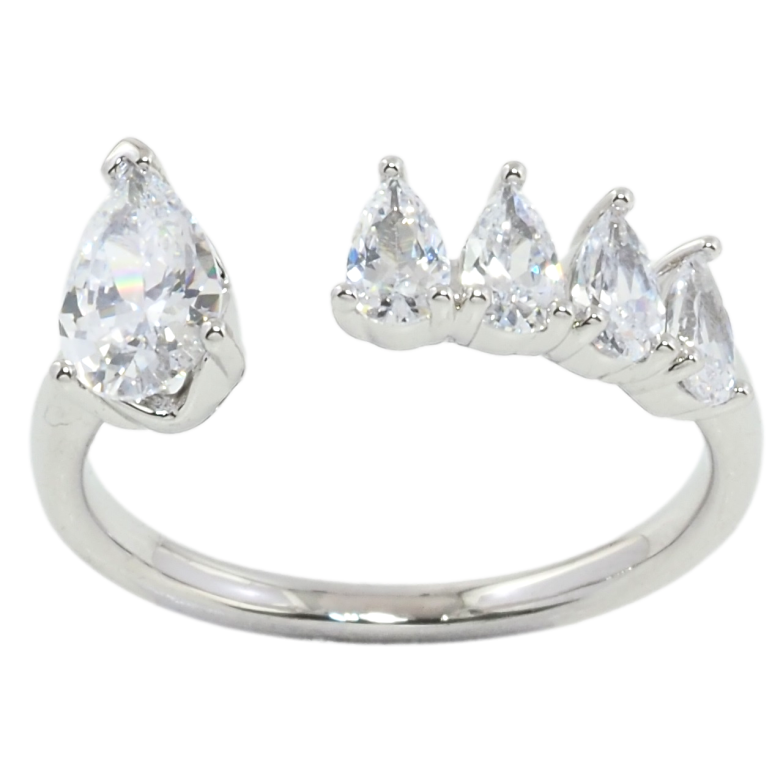 Кольцо Xuping Родий Кристальные капельки фото №1