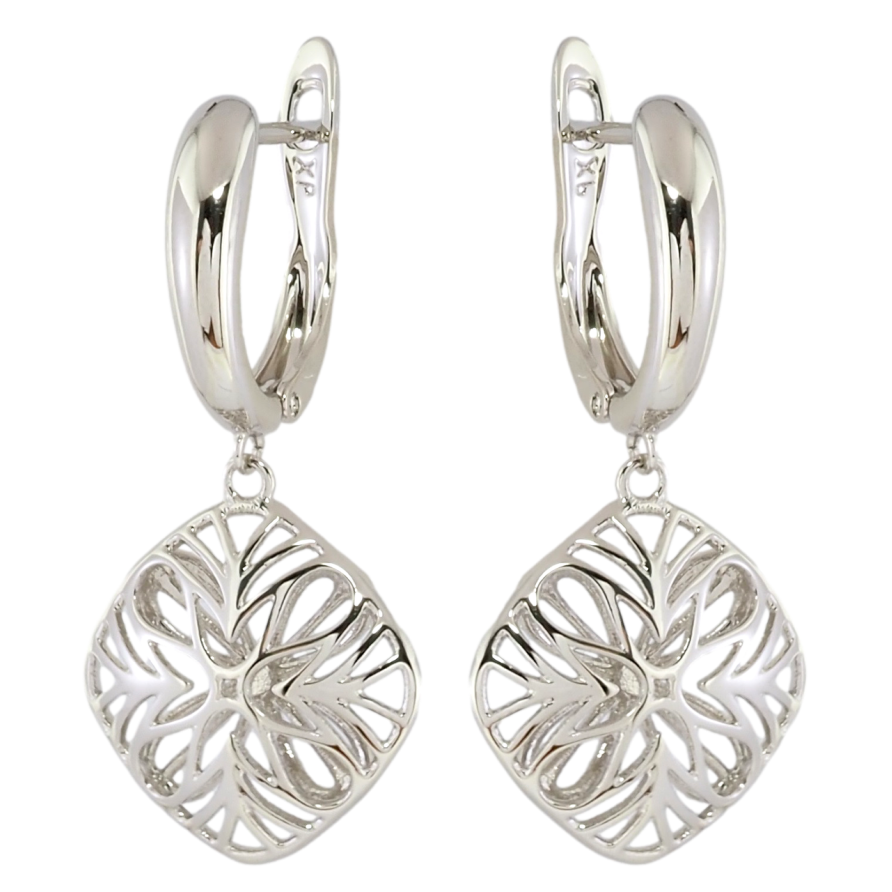 Сережки Xuping Родій англійський замок Різьблені підвіски фото №1