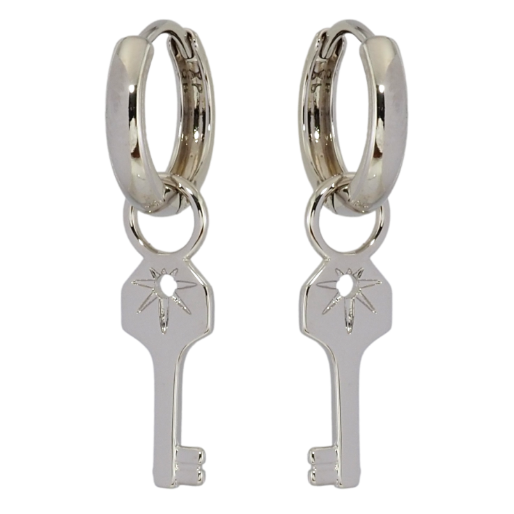 Серьги Xuping Родий подвески на колечках Ключики 2 в 1 фото №15