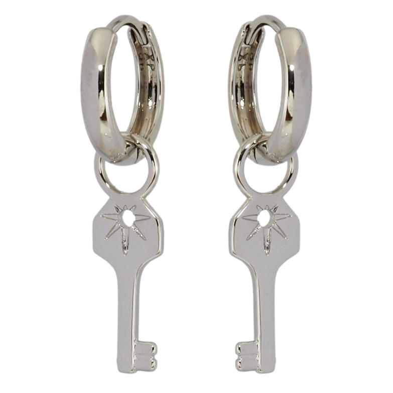 Серьги Xuping Родий подвески на колечках Ключики 2 в 1 фото №1
