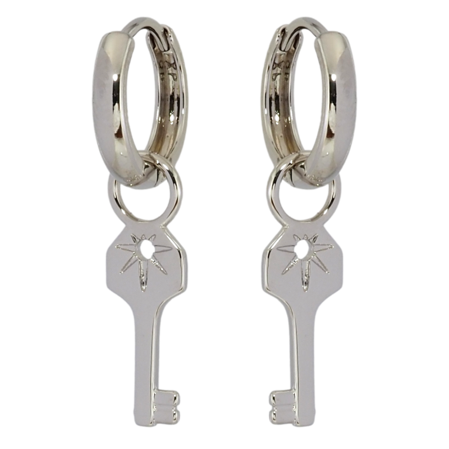 Сережки Xuping Родій підвіски на колечках Ключики 2 в 1 фото №1