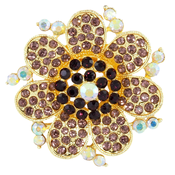 Брошка Квітка з бордовими стразами фото №19 Брошка Квітка з бордовими стразами фото №19