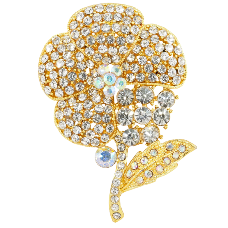 Брошь Цветок со стразами фото №1 Брошь Цветок со стразами фото №1