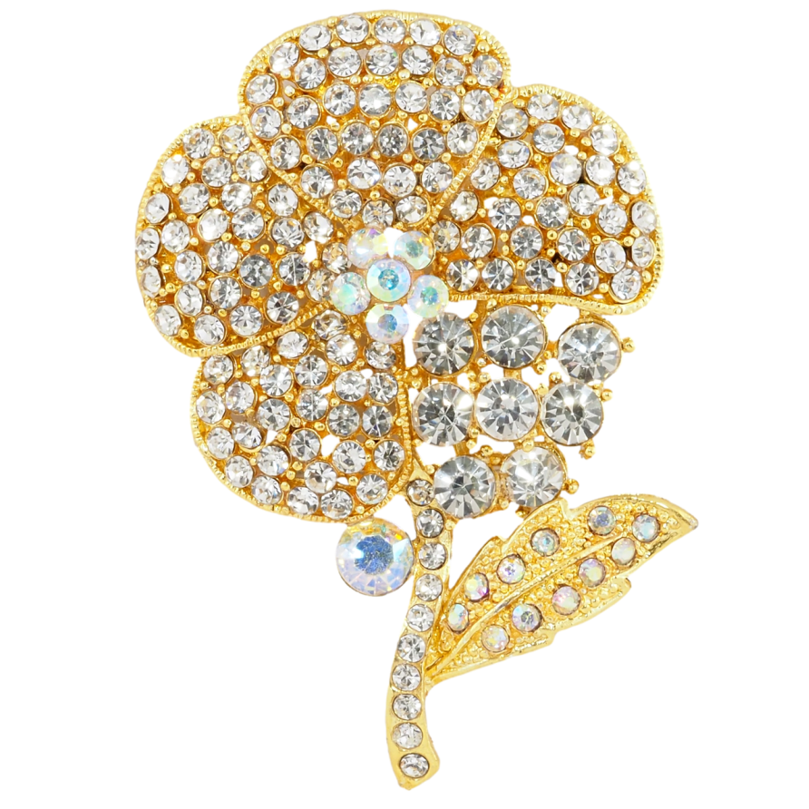 Брошь Цветок со стразами фото №1 Брошь Цветок со стразами фото №1