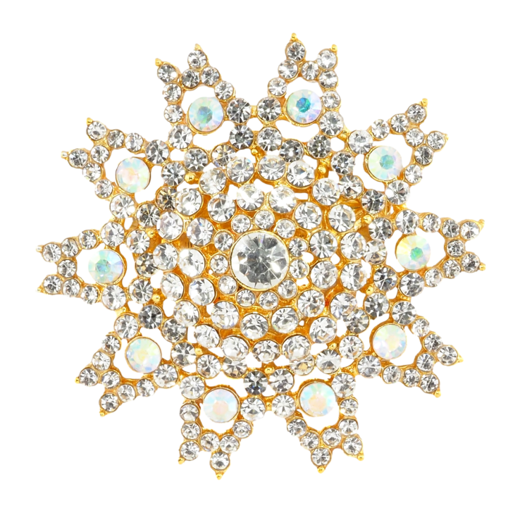 Брошка Сніжинка зі стразами фото №2 Брошка Сніжинка зі стразами фото №2